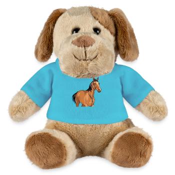 Porträt eines braunen Pferdes - MiniFeet® Hund Helge - Atollblau - Vorne