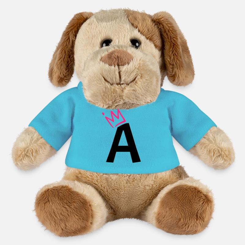 Buchstabe A mit Krone - MiniFeet® Hund Helge - Atollblau
