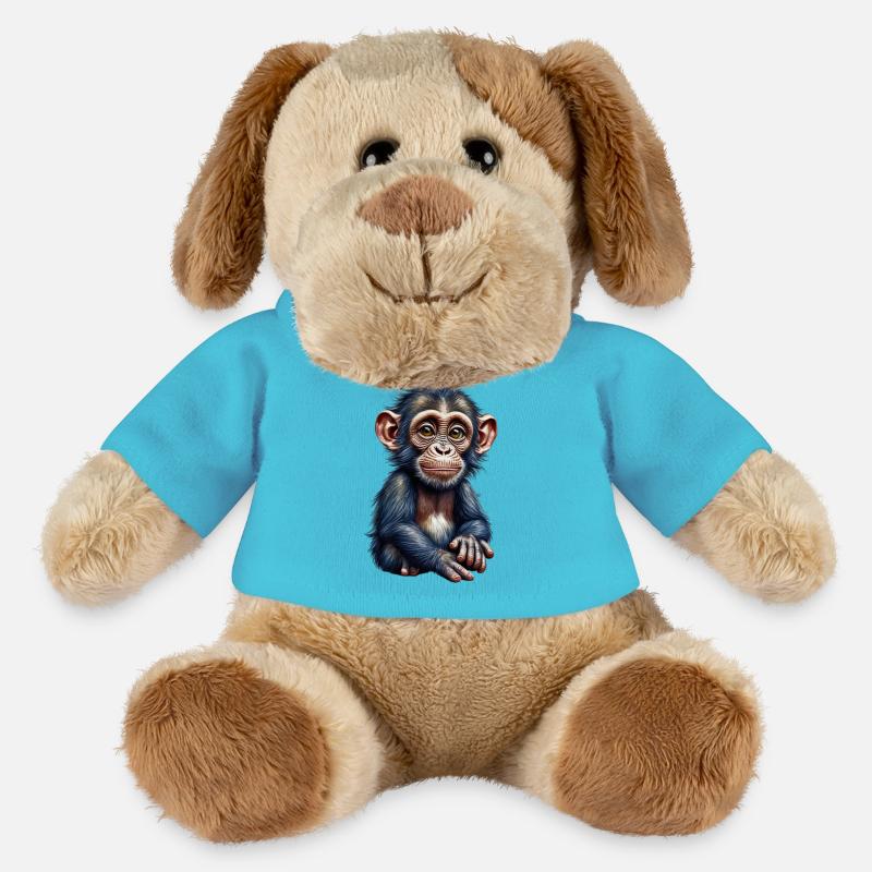 Singe singe - Chien en peluche Helge MiniFeet® - bleu outremer