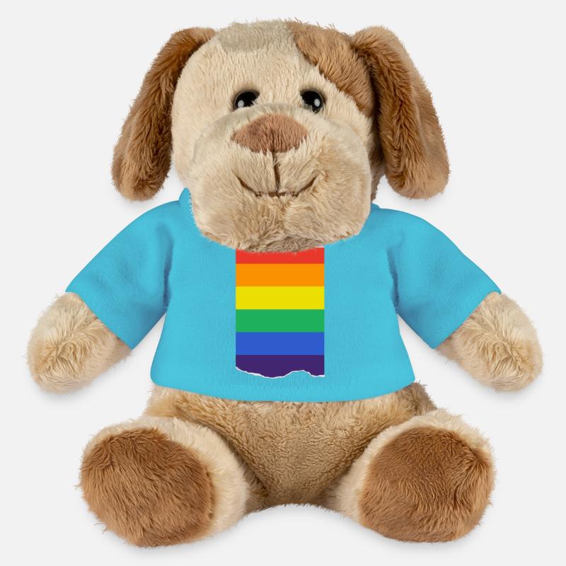 Drapeau Pride Déchiré - Liberté et Résistance LGBT - Chien en peluche Helge MiniFeet® - bleu outremer