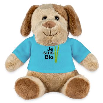 Je suis bio - Chien en peluche Helge MiniFeet® - bleu outremer - Devant