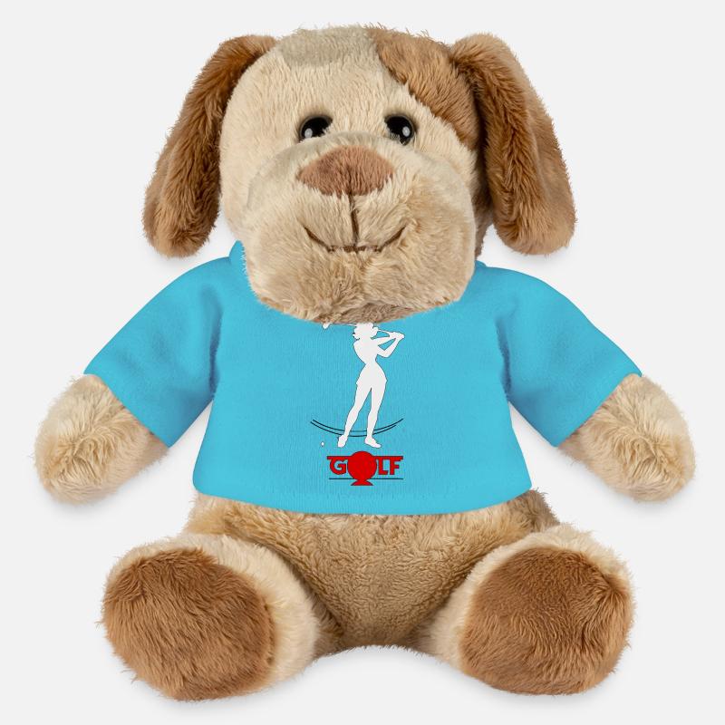 Golfeuse rétro - Chien en peluche Helge MiniFeet® - bleu outremer