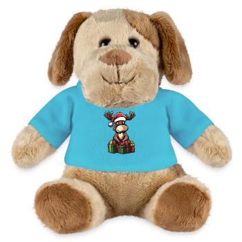 Elch Weihnachten Geschenke - MiniFeet® Hund Helge - Atollblau - Vorne