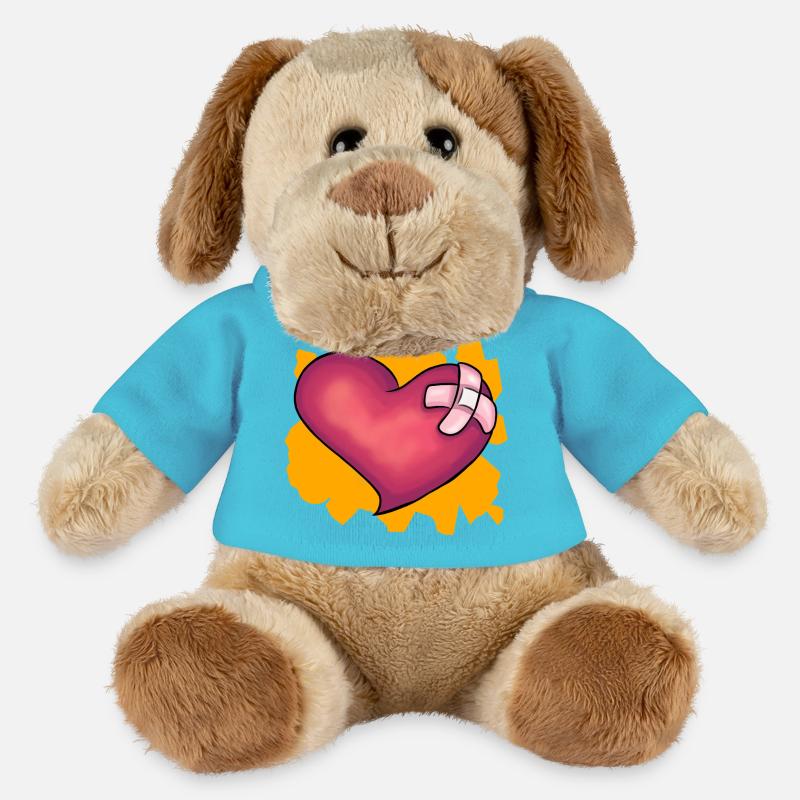 Patched Heart - MiniFeet® Hund Helge - Atollblau