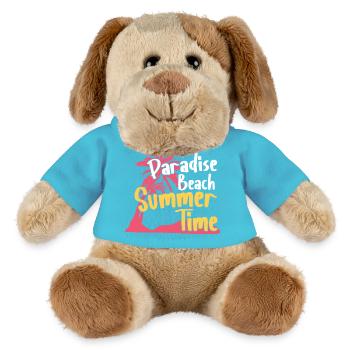 Paradise Beach Summer Time Retro Design - MiniFeet® Dog Helge - atoll blue - Front