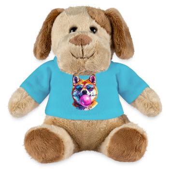 Akita Inu mit Bubblegum-Sonnenbrille - MiniFeet® Hund Helge - Atollblau - Vorne