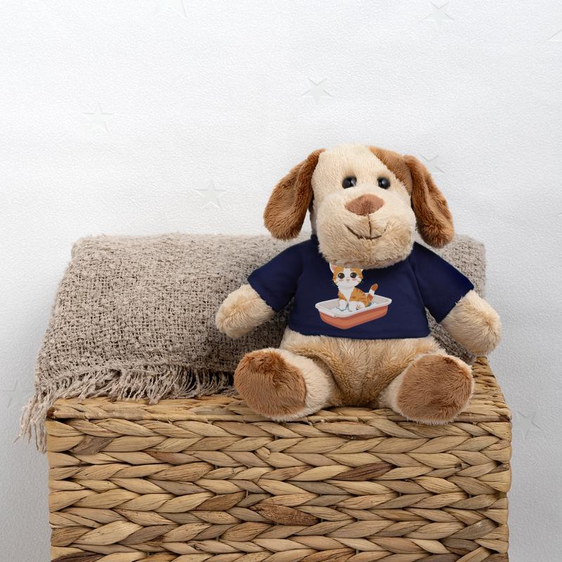 Mignon bébé chat jetant un coup d’œil hors de sa litière Chien en peluche Helge MiniFeet®