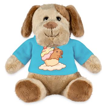 Capybara cupcake on cloud sweet motif - MiniFeet® Dog Helge - atoll blue - Front