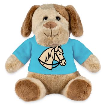 Pony Kopf Pferd Züchter Logo - MiniFeet® Hund Helge - Atollblau - Vorne