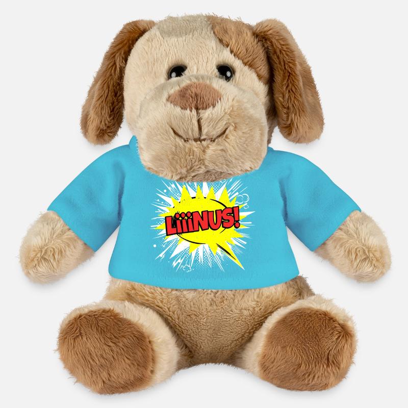 Linus Nom Drôle Bulle de Discours Liiinus ! - Chien en peluche Helge MiniFeet® - bleu outremer