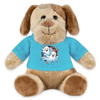 Cheerful ghosts in a shower of colour - MiniFeet® Dog Helge - atoll blue - Front