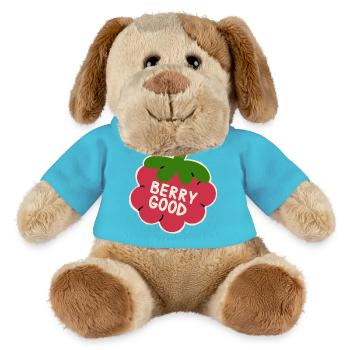 T-shirt drôle aux framboises, fruit mignon - Chien en peluche Helge MiniFeet® - bleu outremer - Devant