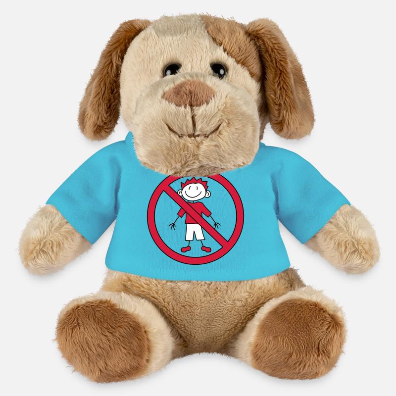 interdit panneau zone pas enfant peint gribouillis com - Chien en peluche Helge MiniFeet® - bleu outremer