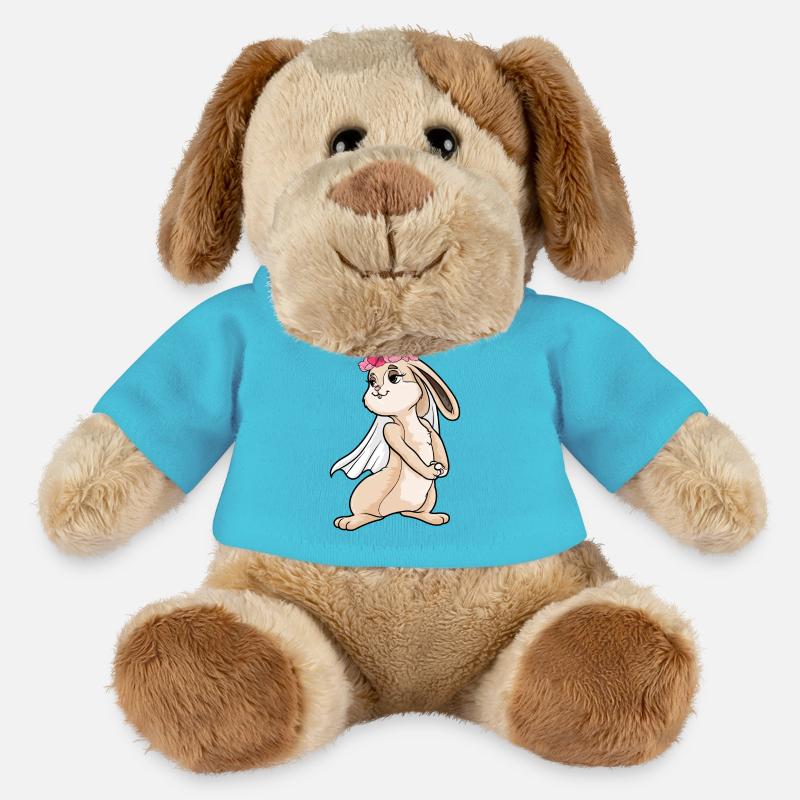 Hase Braut Schleier Hochzeit - MiniFeet® Hund Helge - Atollblau