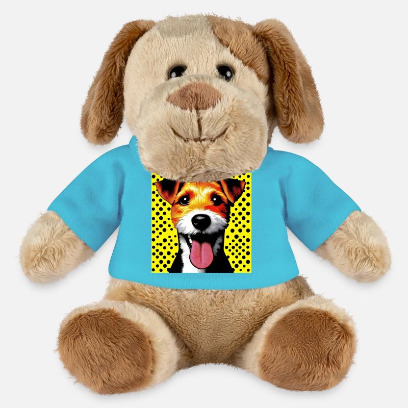 Hund Foxterrier Jack Russell Pop Art - MiniFeet® Hund Helge - Atollblau