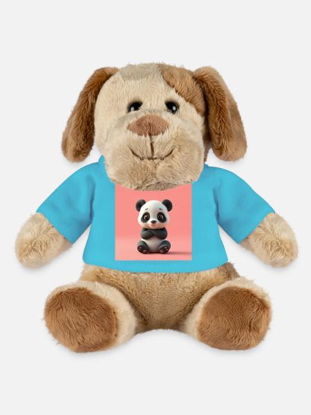Panda effet cartoon - Chien en peluche Helge MiniFeet® - bleu outremer