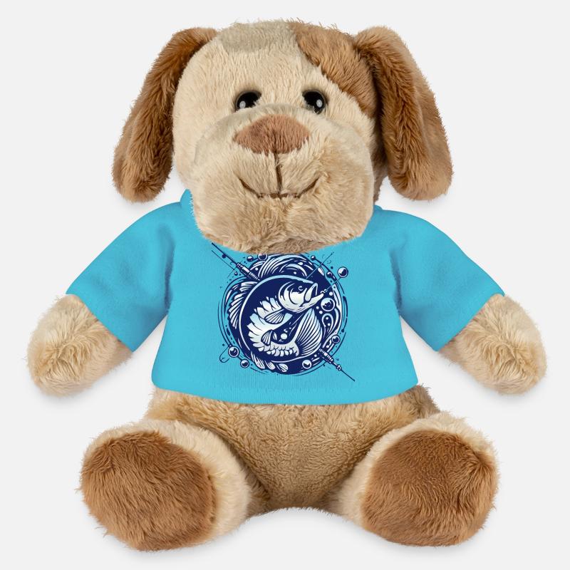 Frogfish with water bubbles design - MiniFeet® Dog Helge - atoll blue