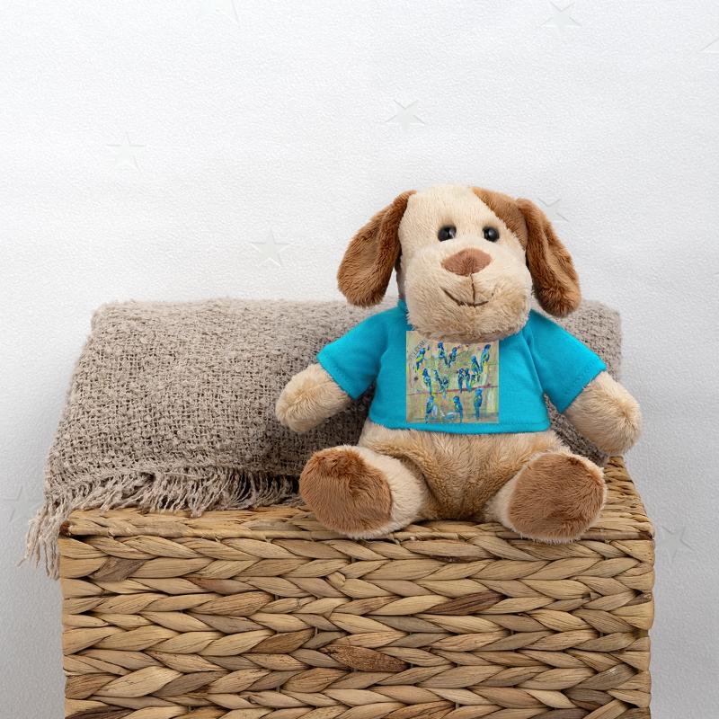 Lebendige Vogelparade im Expressionismus MiniFeet® Hund Helge