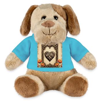 Celtic Heart Linked with Flowers - MiniFeet® Dog Helge - atoll blue - Front