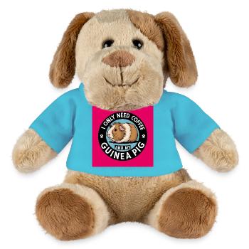 Cuddly guinea pig with coffee saying - MiniFeet® Dog Helge - atoll blue - Front