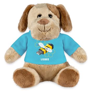 Dessin animé drôle d’abeille USB - Chien en peluche Helge MiniFeet® - bleu outremer - Devant