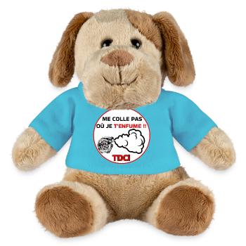 Bleib nicht bei mir, ich rauche - MiniFeet® Hund Helge - Atollblau - Vorne