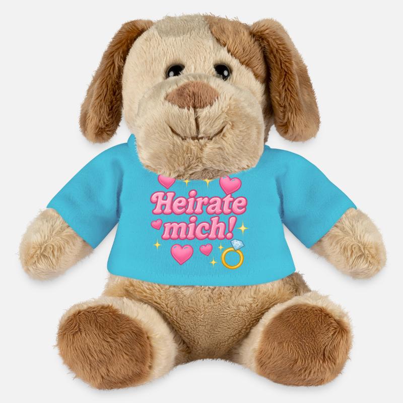 Épouse-moi! / Conception Y2K - Chien en peluche Helge MiniFeet® - bleu outremer