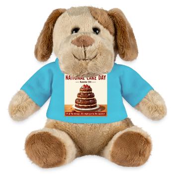 Journée nationale du gâteau – Gâteau au chocolat des fêtes - Chien en peluche Helge MiniFeet® - bleu outremer - Devant