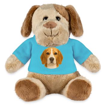 Beagle Kopfporträt Tierliebe - MiniFeet® Hund Helge - Atollblau - Vorne