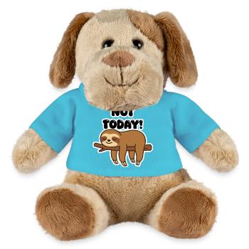 Süßer schlafender Faultier auf Ast – Lazy Day Cartoon - MiniFeet® Hund Helge - Atollblau - Vorne