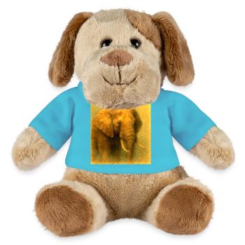 Golden Elephant in Painted Style - MiniFeet® Dog Helge - atoll blue - Front