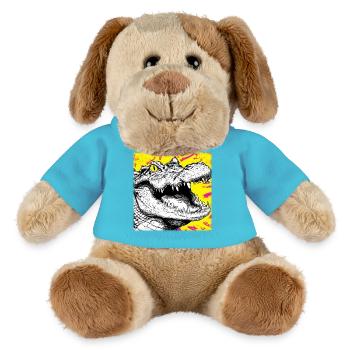 Crocodile Sketch – Urban Graffiti Style Design - MiniFeet® Dog Helge - atoll blue - Front