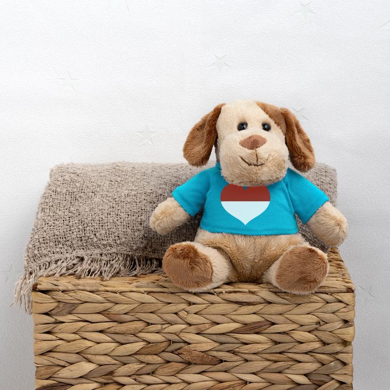 Cœur du drapeau de Monaco Chien en peluche Helge MiniFeet®