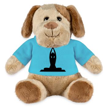 Yoga Formen Silhouetten schwarz - MiniFeet® Hund Helge - Atollblau - Vorne