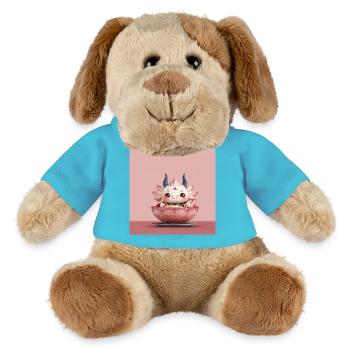 Kawaii Blüten-Dumpling Bowl Drache  - MiniFeet® Hund Helge - Atollblau - Vorne