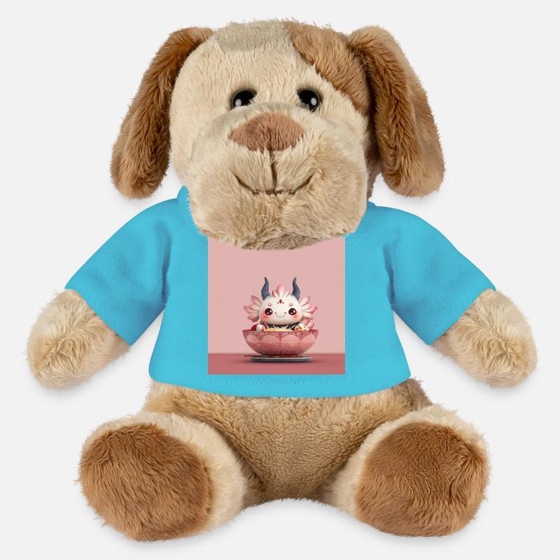 Kawaii Blüten-Dumpling Bowl Drache  - MiniFeet® Hund Helge - Atollblau