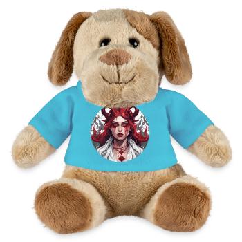 femme diabolique / sang / gothique / heavy metal - Chien en peluche Helge MiniFeet® - bleu outremer - Devant