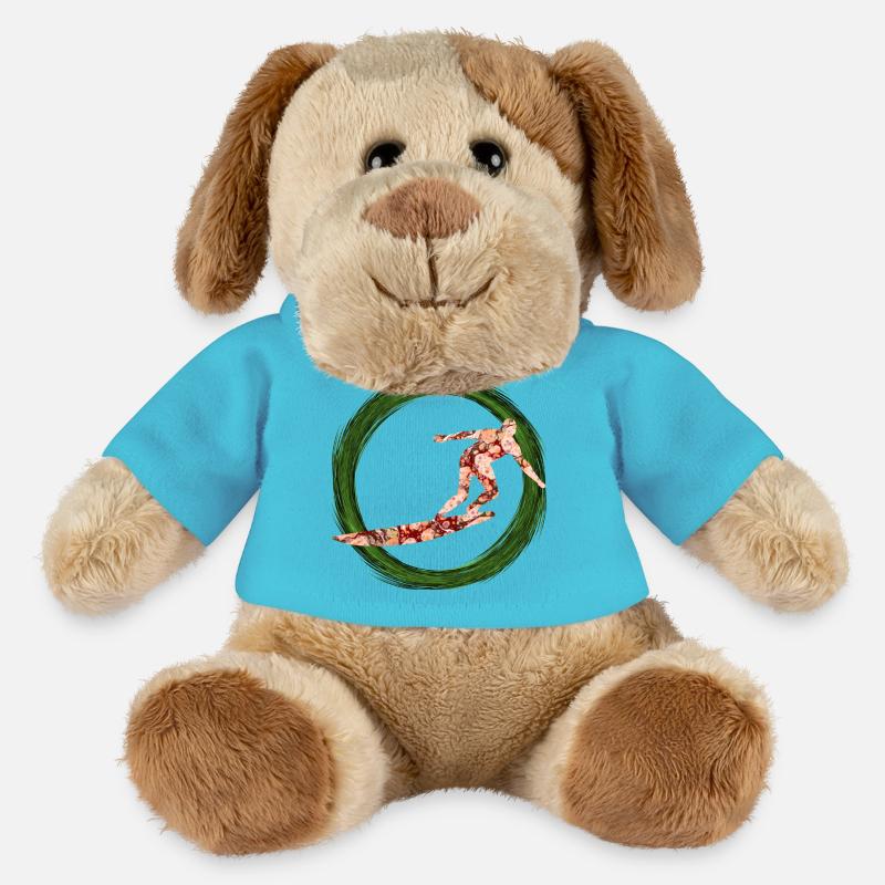Surfeur E 214 - Chien en peluche Helge MiniFeet® - bleu outremer