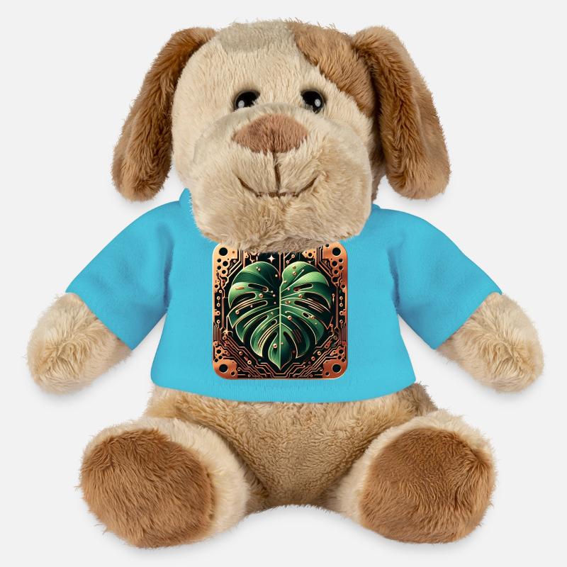Kybernetische Monstera Platine Design - MiniFeet® Hund Helge - Atollblau
