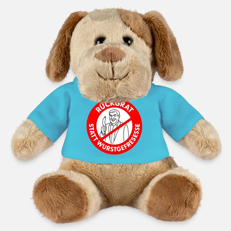 Rückgrat statt Wurstgefresse! Comic-WUNSCHFARBEN  - MiniFeet® Hund Helge - Atollblau