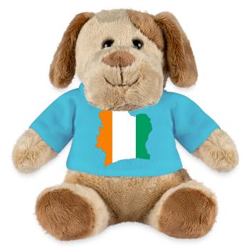 Stilisierte dreifarbige Karte der Elfenbeinküste - MiniFeet® Hund Helge - Atollblau - Vorne