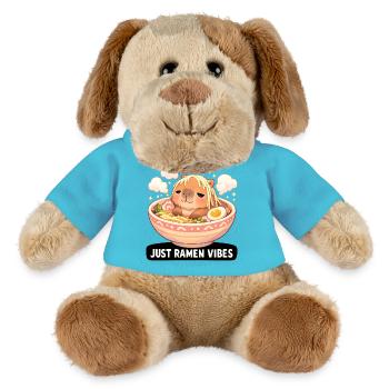Ambiance capybara avec ramen - Chien en peluche Helge MiniFeet® - bleu outremer - Devant