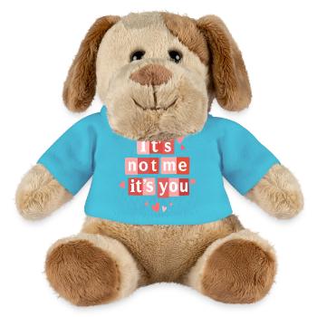 Ich bin es nicht, sondern du lustiges Valentinszitat - MiniFeet® Hund Helge - Atollblau - Vorne