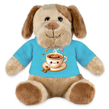 Tasse de café mignonne avec illustration de visage - Chien en peluche Helge MiniFeet® - bleu outremer - Devant