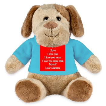 Liebesbotschaft an Mama – Emotionaler Text - MiniFeet® Hund Helge - Atollblau - Vorne
