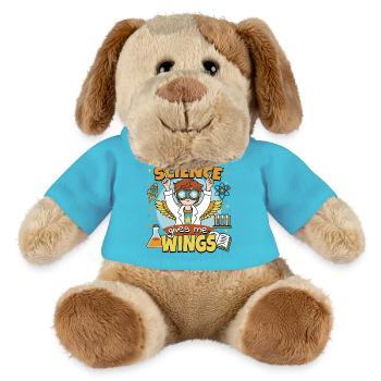 La science me donne des ailes - Chien en peluche Helge MiniFeet® - bleu outremer - Devant