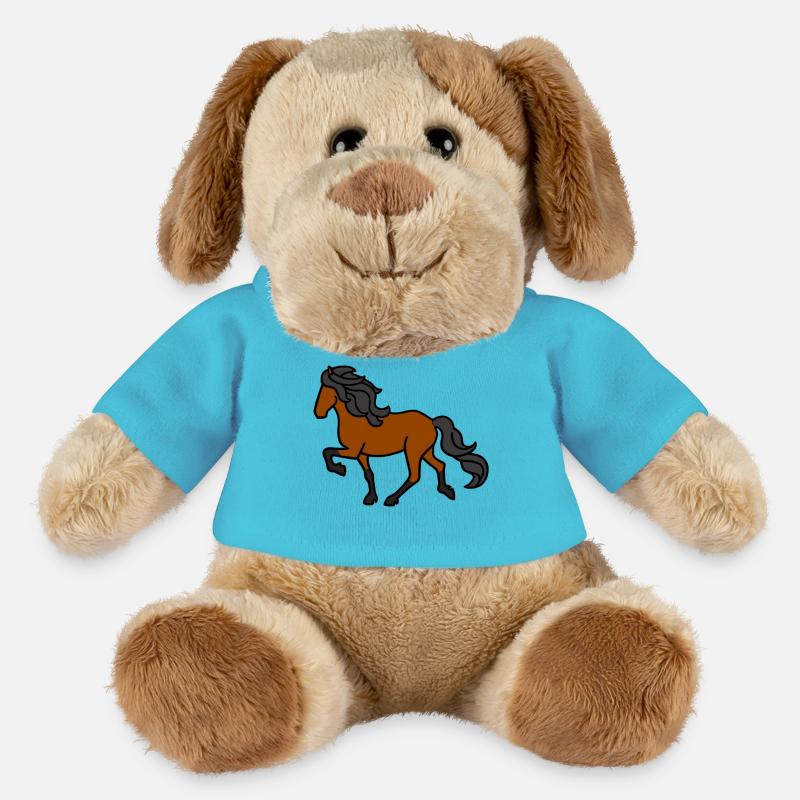 Islandpferd, Brauner, heller - MiniFeet® Hund Helge - Atollblau
