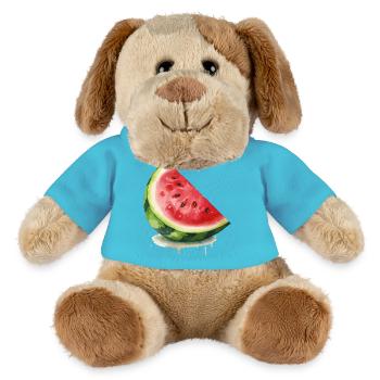 Aquarell-Wassermelone Scheibe - MiniFeet® Hund Helge - Atollblau - Vorne