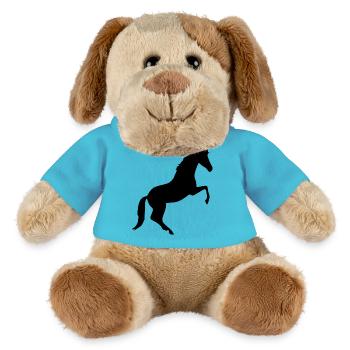 Horse Silhouettes Black Gift Rider - MiniFeet® Dog Helge - atoll blue - Front
