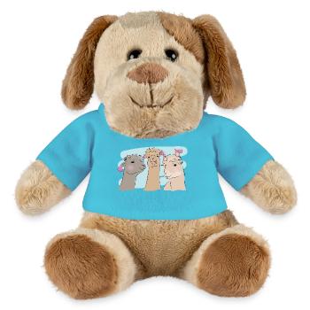 Illustriertes Design mit Alpakas - MiniFeet® Hund Helge - Atollblau - Vorne